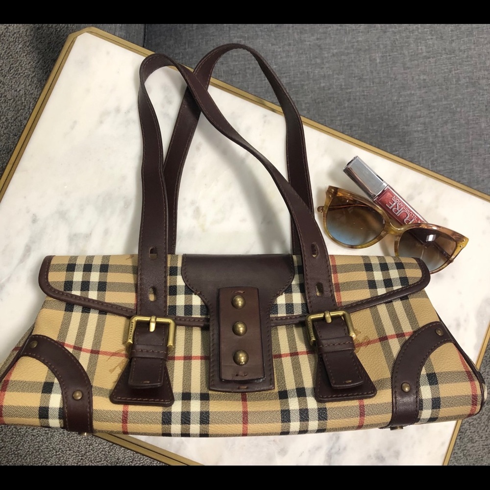 Burberry haymarket classic check shoulder bag